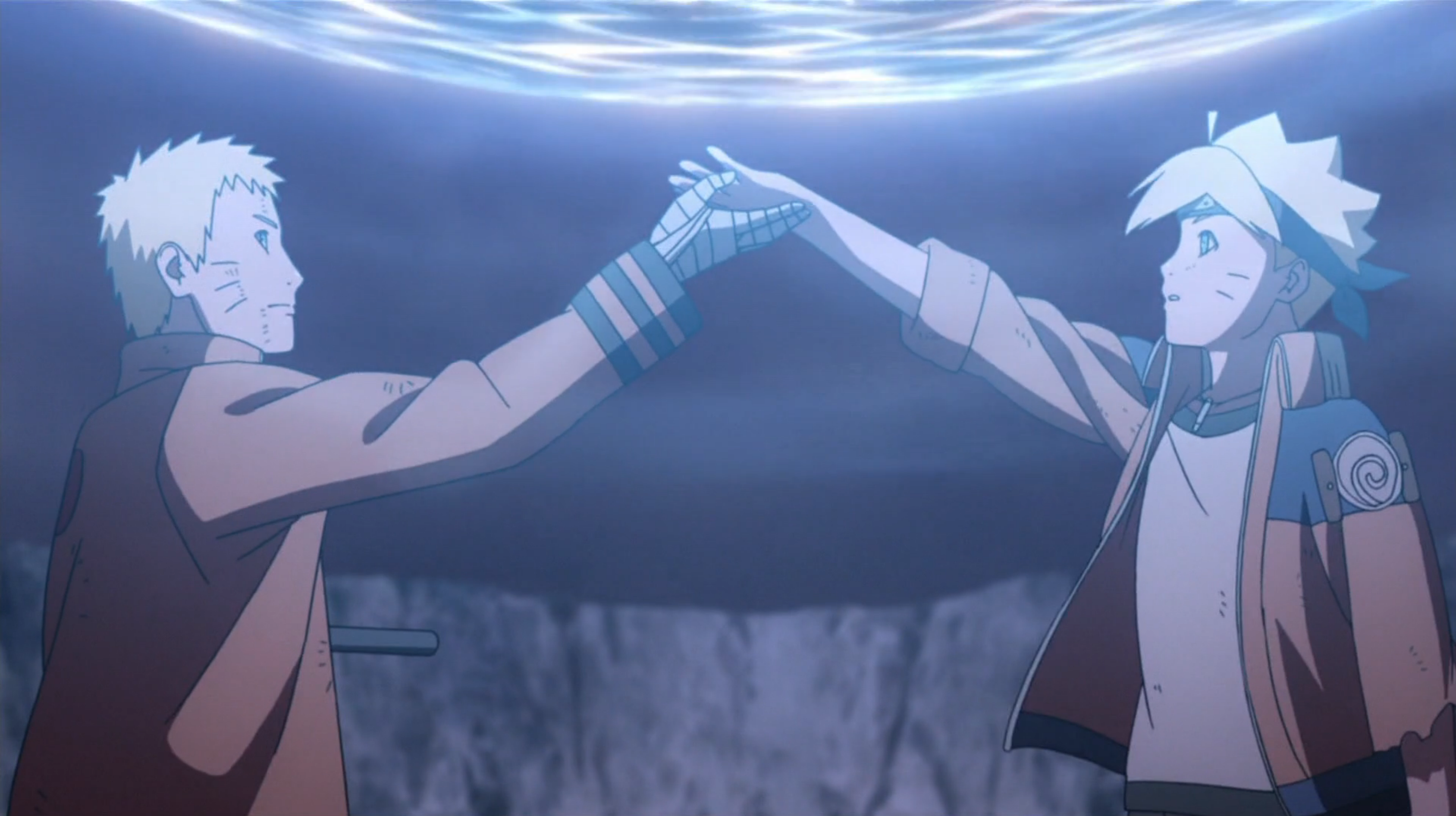 Image of Naruto and son sharing rasengan